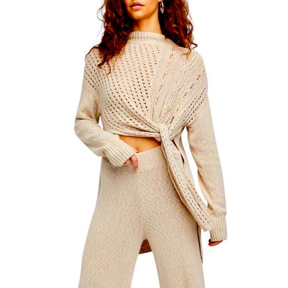 Free People 2 piece Harper tie sweater/pants set. Size small